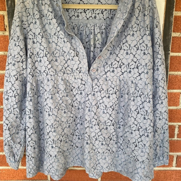 Michael Kors Tops - Elegant Lace Women's Top in Blue Michael Kors